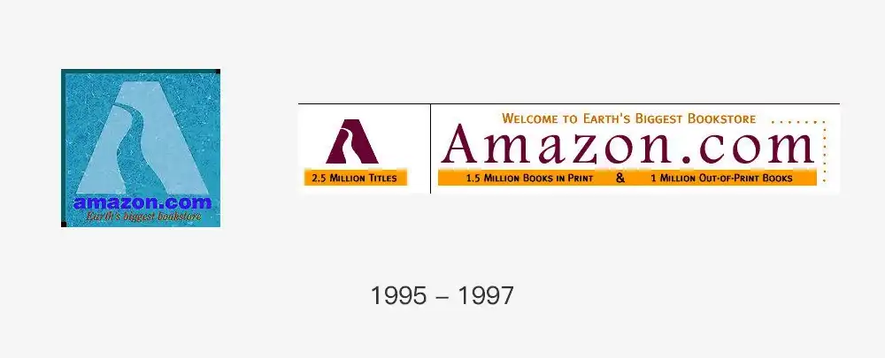 The earliest logo of the Amazon, from 1995 to 1997